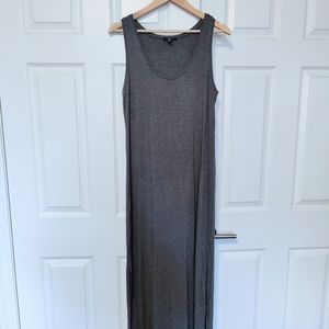 Grey maxi dress with double slit
